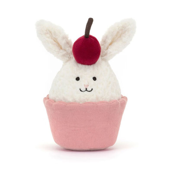 jELLYCAT 邦尼兔 精致甜点邦尼兔纸杯蛋糕玩偶 14cm