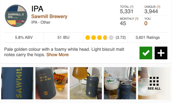 Sawmill 锯厂 IPA 330ml单瓶