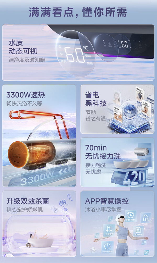 Midea 美的 F10033-X3(HE) 储水式电热水器 100L 3300W