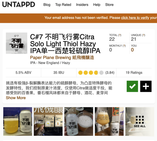 纸飞机酿造 不明飞行雾 浑浊IPA啤酒 330ml 单听装