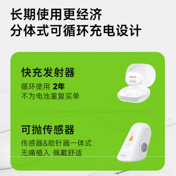 yuwell 鱼跃 安耐糖系列 动态血糖监测仪 CT15 血糖仪+传感器 24小时实时监测！