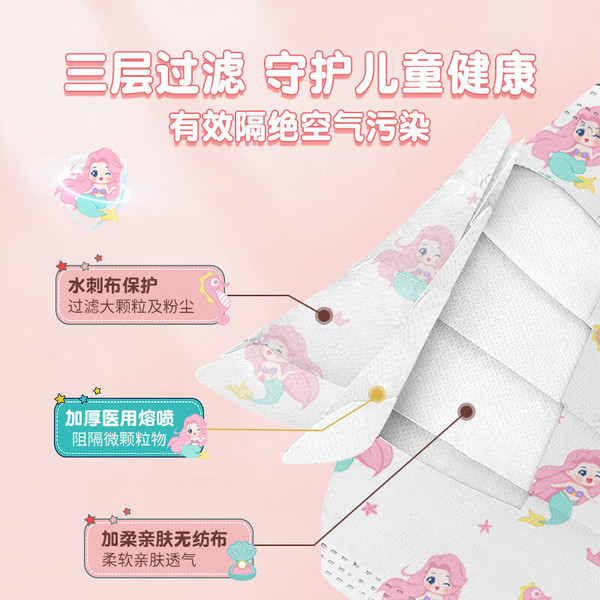 30片独立装 儿童3D医用外科口罩 医用级独立盒装