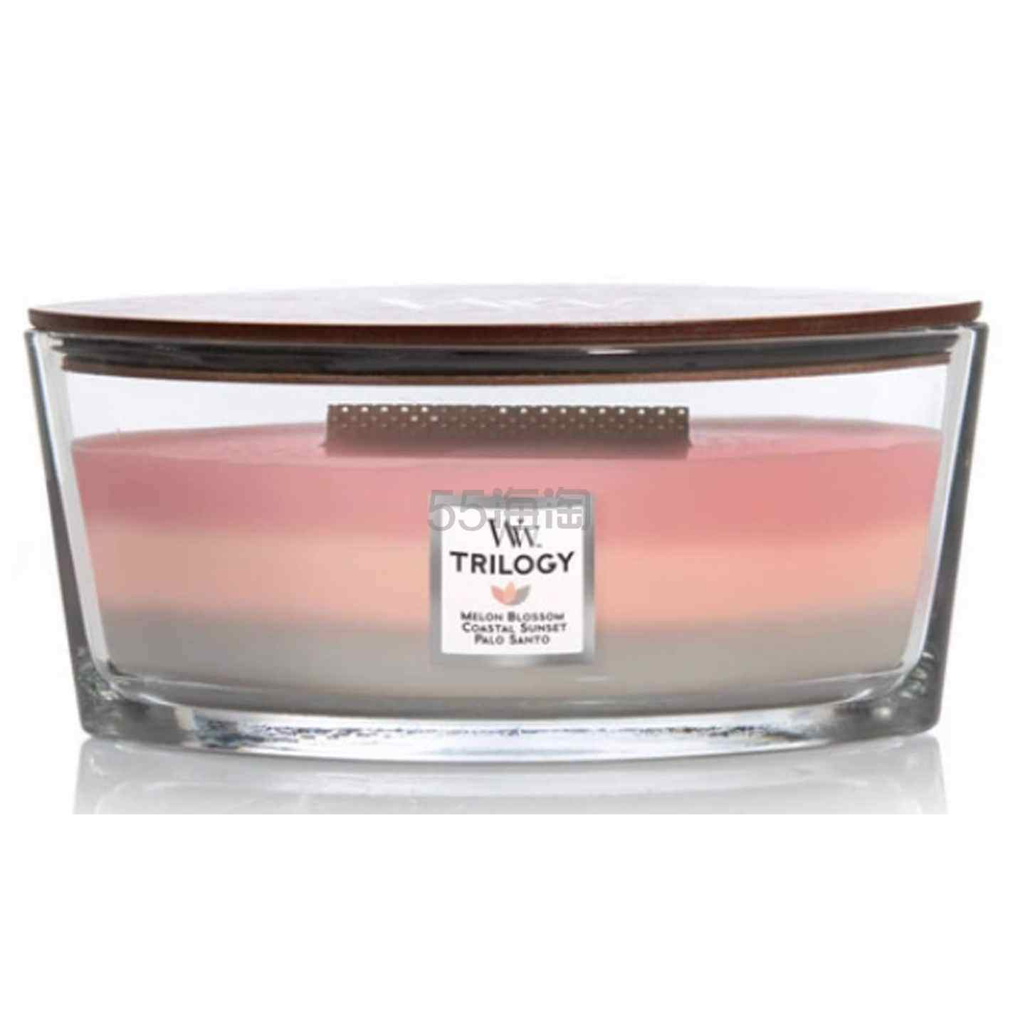 【含税直邮】WoodWick 椭圆形香薰蜡烛，Shoreline Trilogy，16 盎司 约453.59克