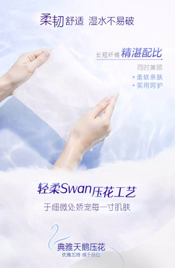 得宝 Tempo Velvet臻享天鹅绒软抽80抽*18包/箱纸