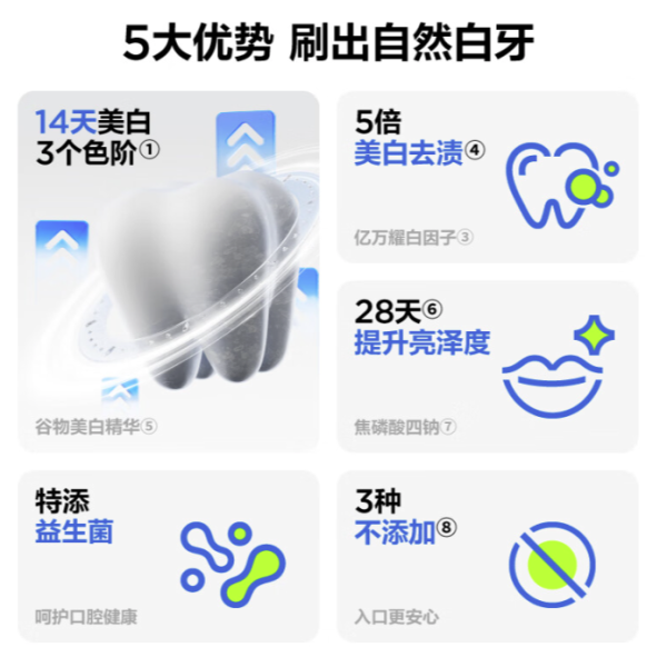 参半 锁白牙膏 美白去黄清新去渍防渍 沁心白桃味120g
