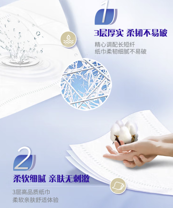维达 商用抽纸 3层*140抽*20包(195*133mm)