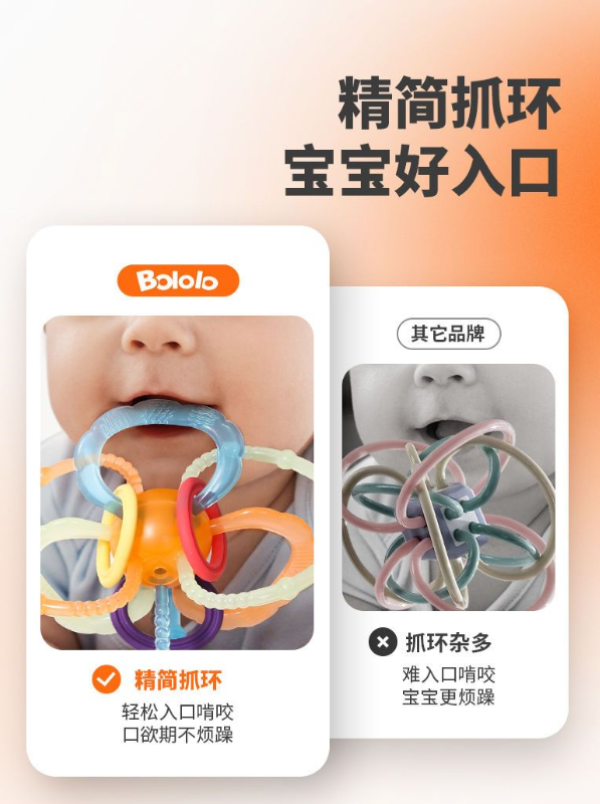 波咯咯 宝宝牙胶 超轻型曼哈顿球-易抓易咬（含收纳盒）