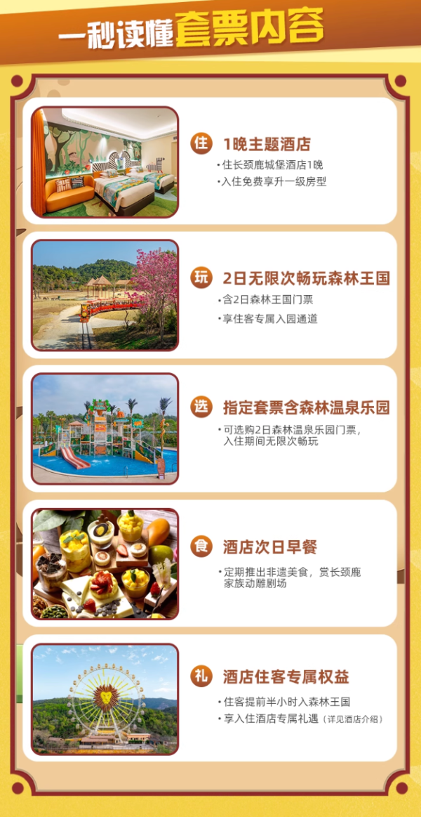 [含早餐+享升房]清远长隆2天1晚无限畅玩森林王国