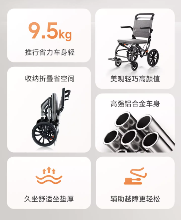 鱼跃 手动轮椅车1100A