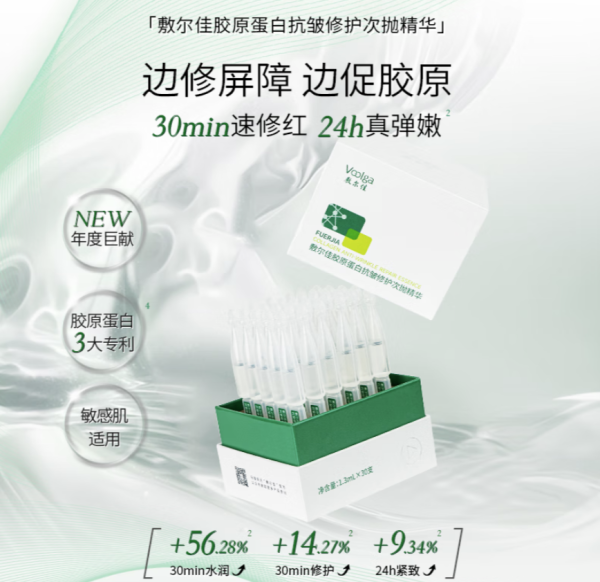 敷尔佳 胶原蛋白抗皱修护次抛精华敏感肌抗皱紧致保湿 1.3ml*30支