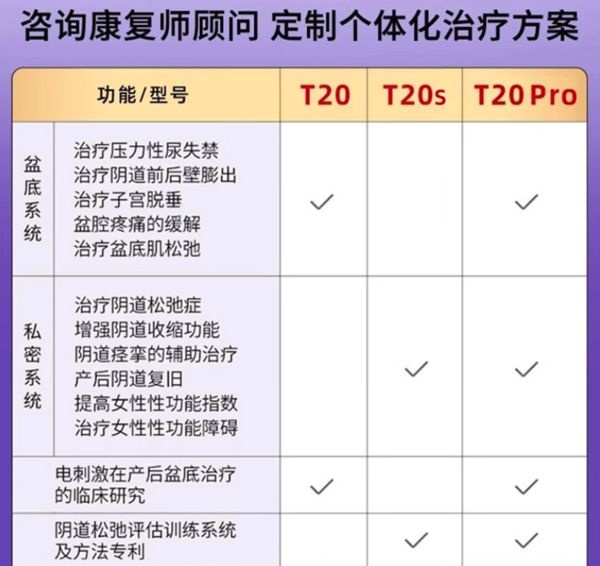 澜渟 WRIGHTIN 盆底肌修复仪 产后家用康复治疗仪 T20s私密款