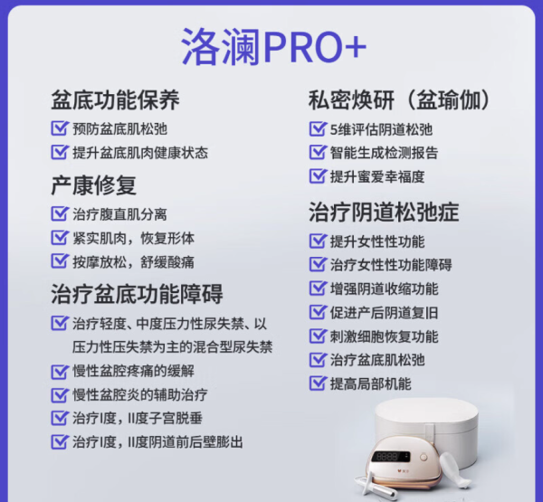 澜渟 WRIGHTIN 盆底肌修复仪腹直肌 洛澜PRO+ 盆底+腹直肌+私密焕妍
