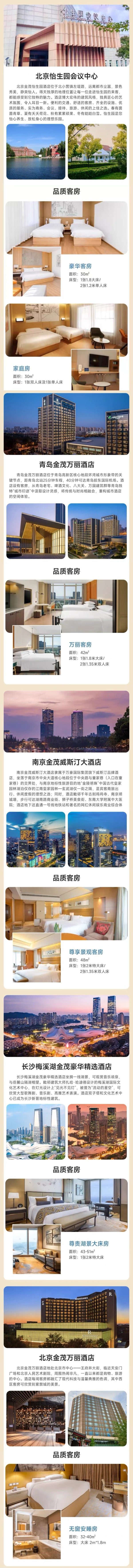 含西安/北京/长沙/上海等地！金茂酒店9城11店 2晚通兑（含双早/minibar等）