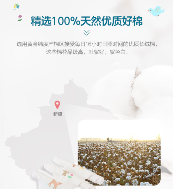 全棉时代 2100010716 婴幼儿纱布汗巾 3条装