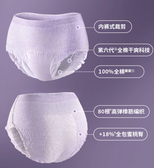 全棉时代 NICE PRINCESS 奈丝公主 安睡公主裤型卫生巾 M-L 2片