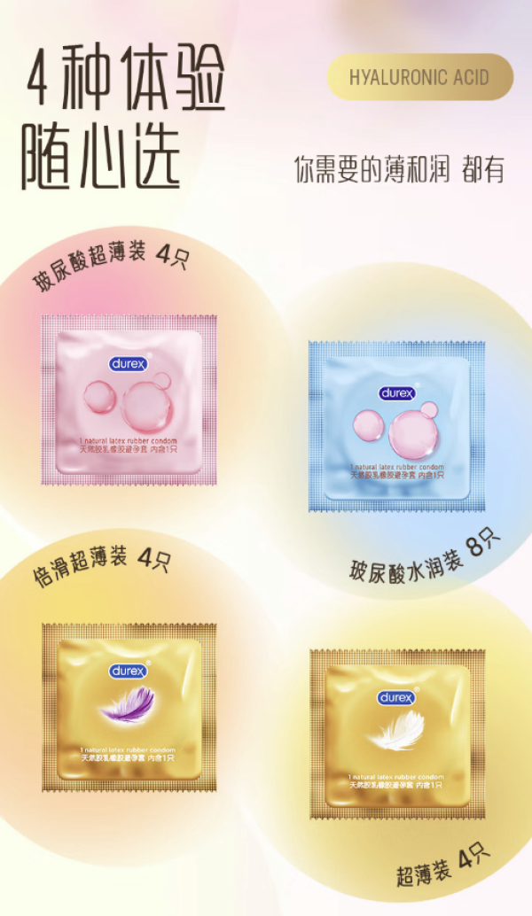 杜蕾斯 水润超薄四合一 安全套组合 20只