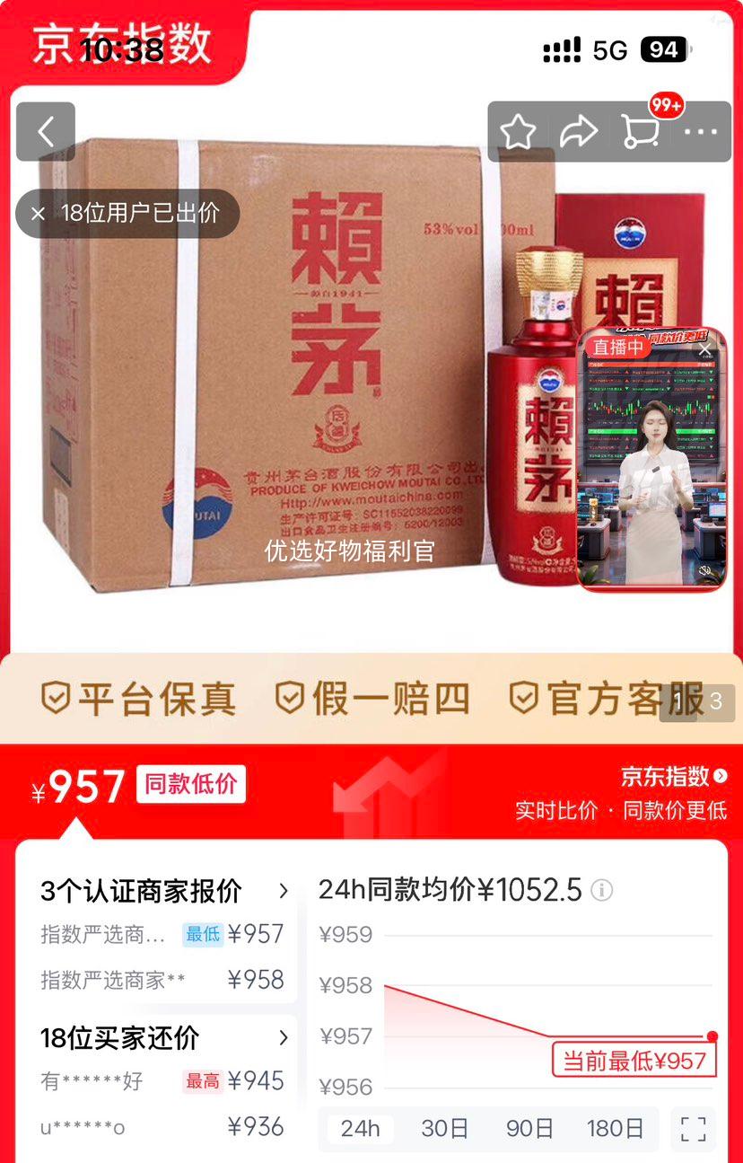 赖茅 传禧 酱香型白酒 53度 500ml 6瓶优惠证明