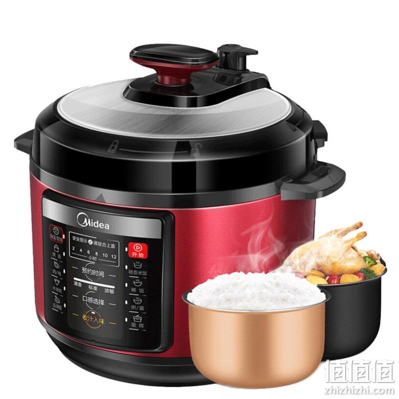  1日0点：美的（Midea）电压力锅 YL50Simple105 一锅双胆 12h预约 3档口感定制