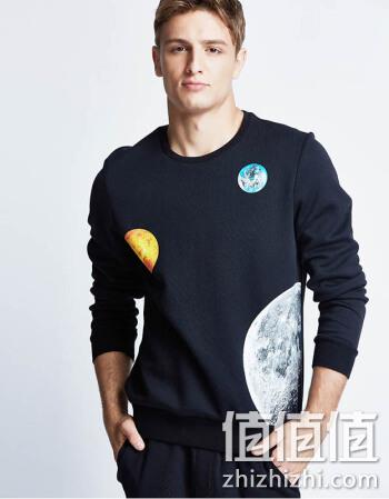  黑色套头卫衣 男士