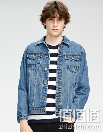  男士素色牛仔茄克