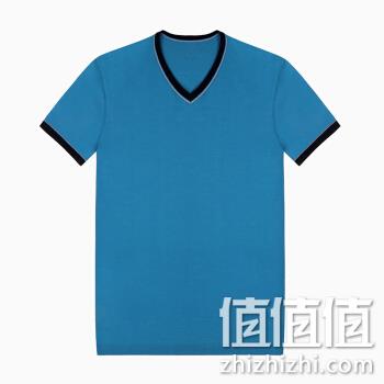  男子V领T恤