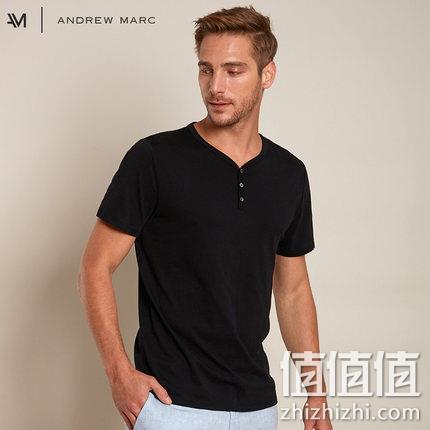  男子亨利领T恤