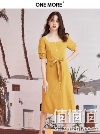  ONE MORE 女士小方领连衣裙