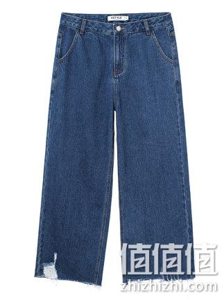  韩都衣舍 女士牛仔阔腿裤