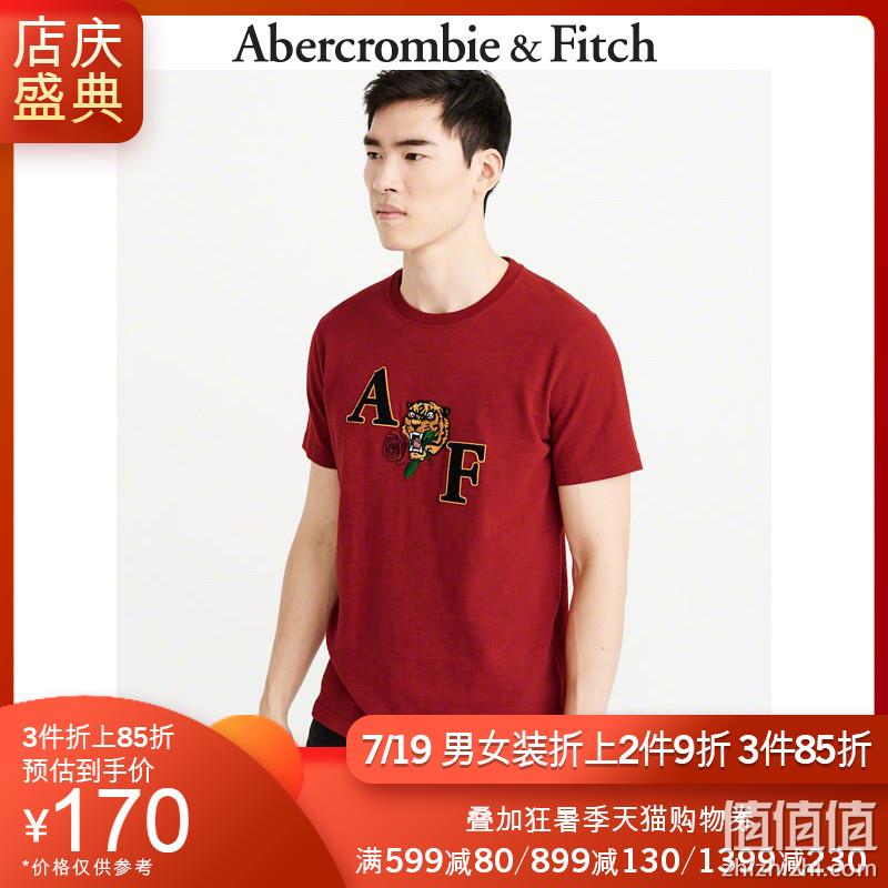  Abercrombie＆Fitch男装 潮流短袖贴花吉祥物图案