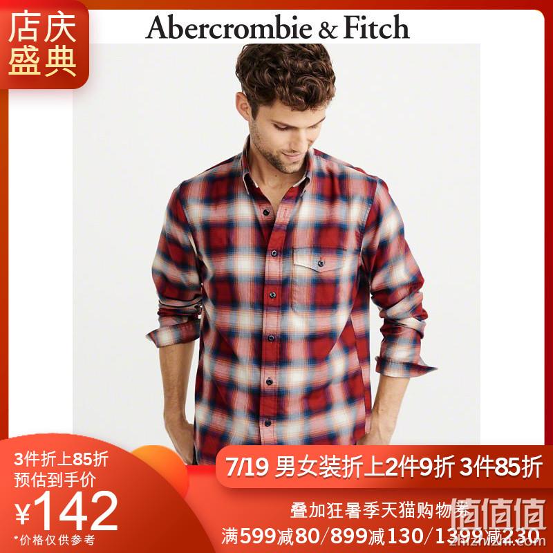  Abercrombie＆Fitch男装 潮流弹力格子衬衫