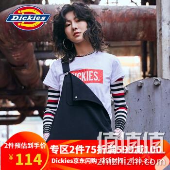  Dickies box字母印花短袖T恤 情侣款休闲全棉圆领