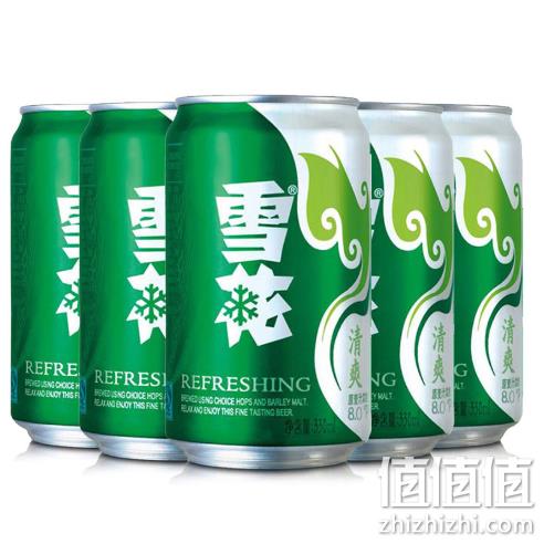 雪花啤酒(snowbeer)8度清爽6连包 330ml*6听/组*2件