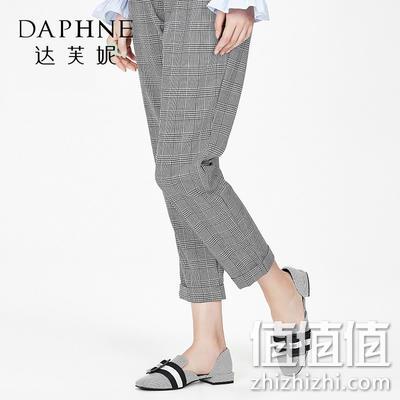  Daphne/达芙妮旗下 杜拉拉春大理石纹路条纹腰带扣低帮鞋单鞋女 