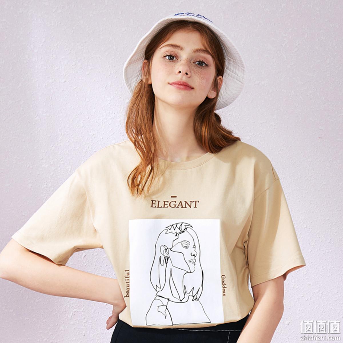  森马2019夏季新款圆领短袖T恤女