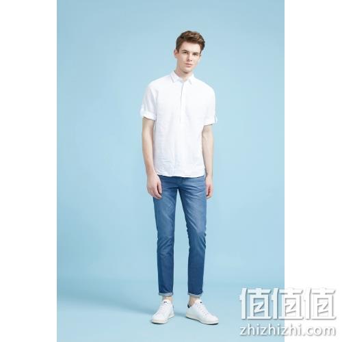  男子光泽面料牛仔长裤