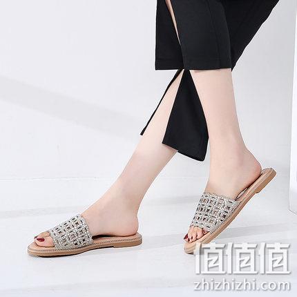  大东 女士网状水钻凉鞋