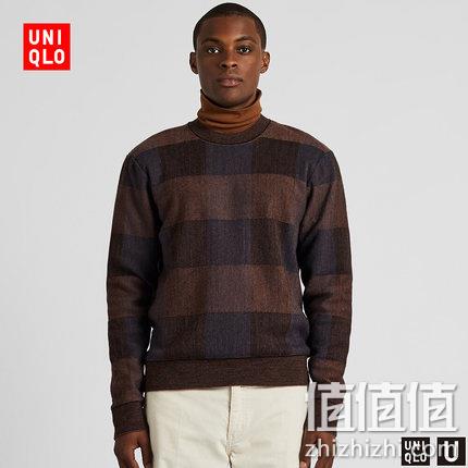  U系列 男子格纹圆领针织衫