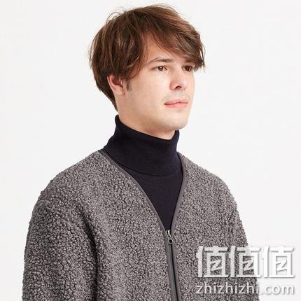  男子仿羊羔绒摇粒绒开衫