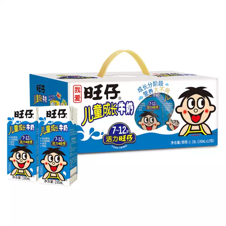  旺旺 旺仔牛奶 儿童成长牛奶早餐奶 营养健康美味 190ml*12