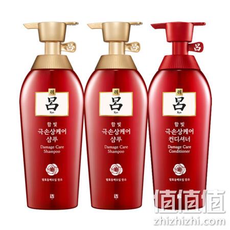  吕 红吕染烫修复损伤两洗一护洗发水护发素套盒500ml*3 
