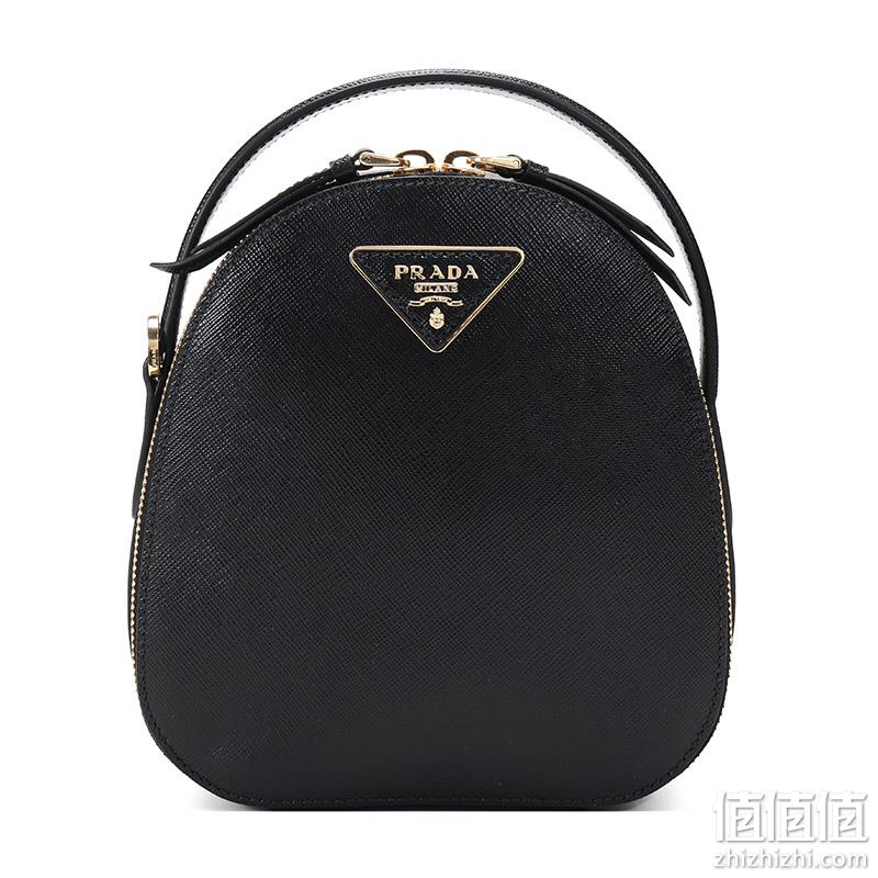  PRADA 普拉达 女士黑色牛皮双肩包 1BZ047 NZV F0002 V OOG	