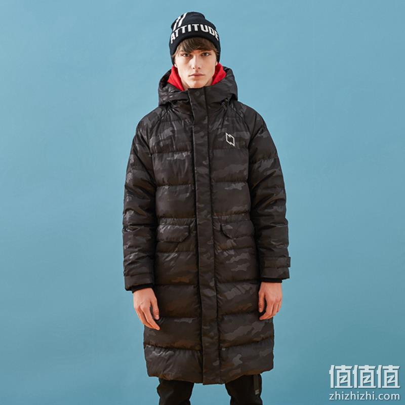 美特斯邦威美特邦威羽绒服男冬季新款时尚潮流韩版休闲绗线长款连帽羽绒