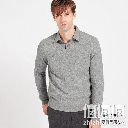  UNIQLO 优衣库 419200 男士羊绒V领毛衣