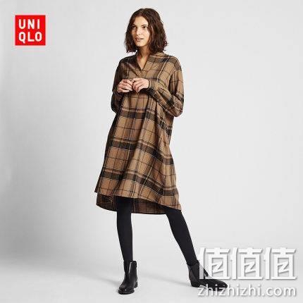  UNIQLO 优衣库 420841 女士法兰绒A字型连衣裙
