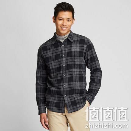  UNIQLO 优衣库 421206 男装法兰绒格子衬衫