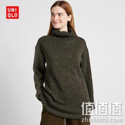  UNIQLO 优衣库 418443 女款针织摇粒绒高领长衫