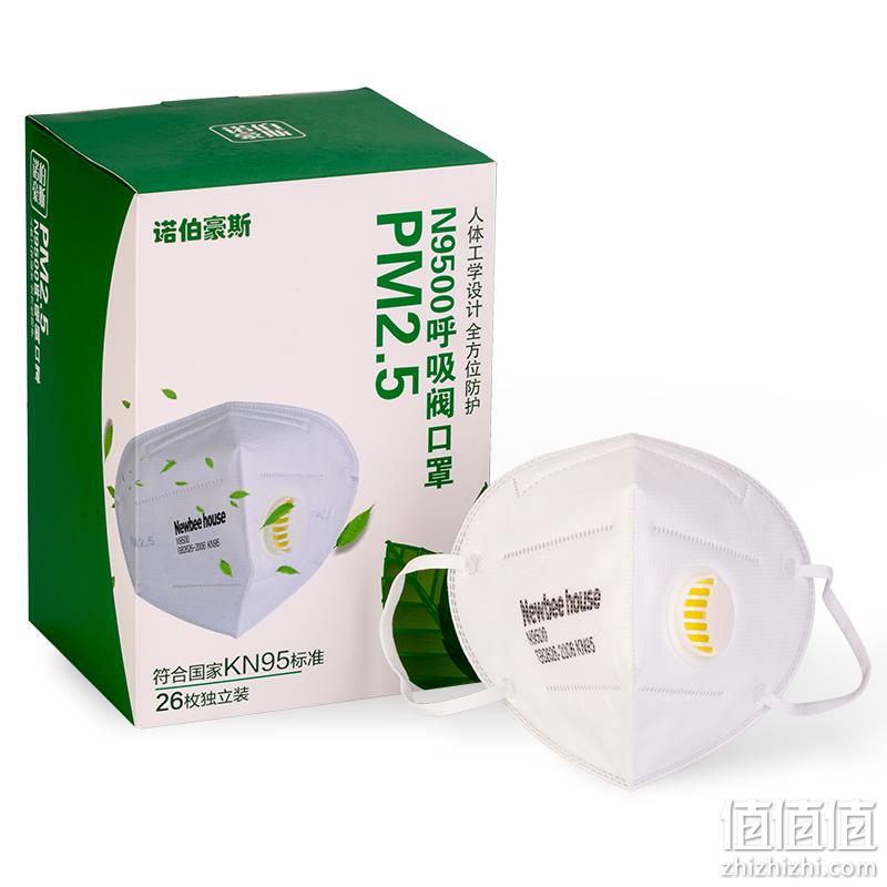  诺伯豪斯 N9500呼吸阀PM2.5口罩 26枚独立装	