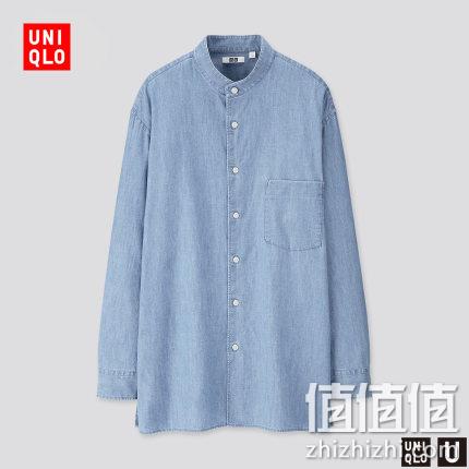  U系列 牛仔立领衬衫  427324