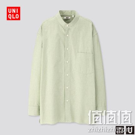  U系列 棉麻条纹立领衬衫(长袖) 427325