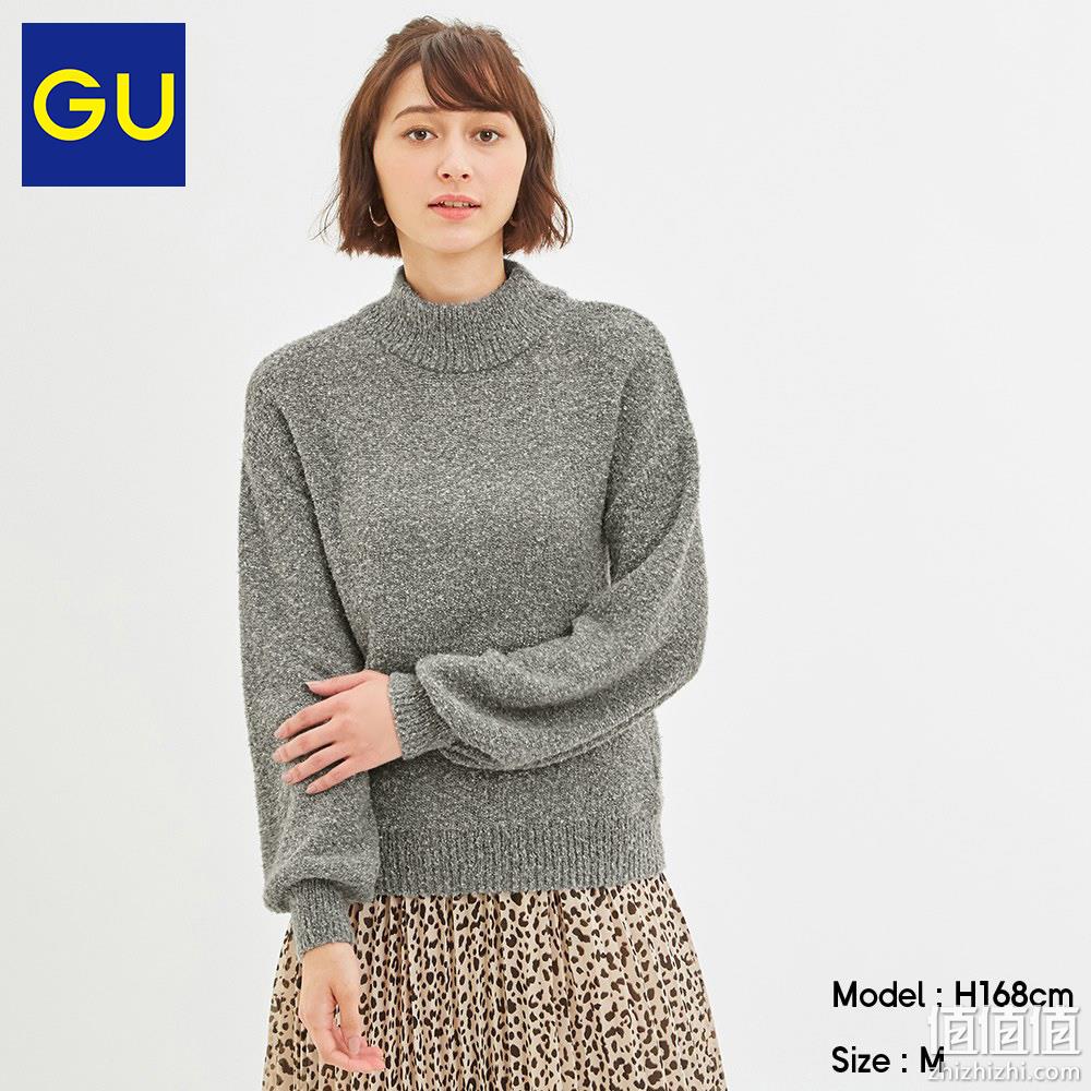 GU极优女装毛圈高领针织衫